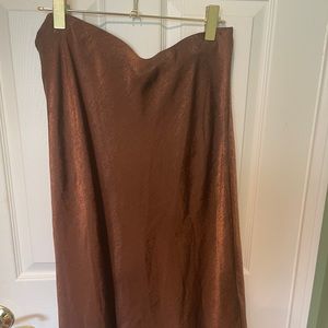 Mocha Brown Coffee Color Midi Skirt Banana Republic